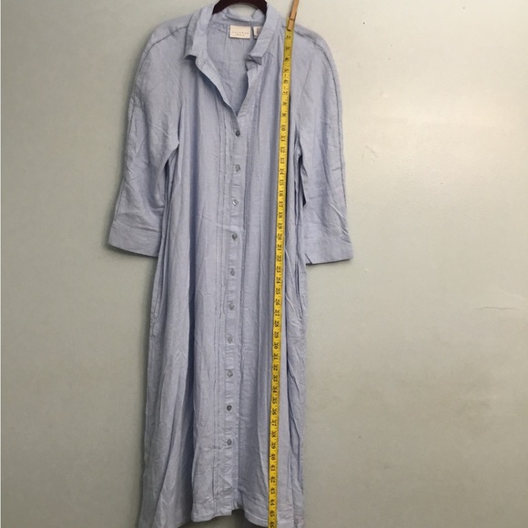 Calypso St. Barth Light Blue Button-Down Midi Dress - Picture 7 of 13